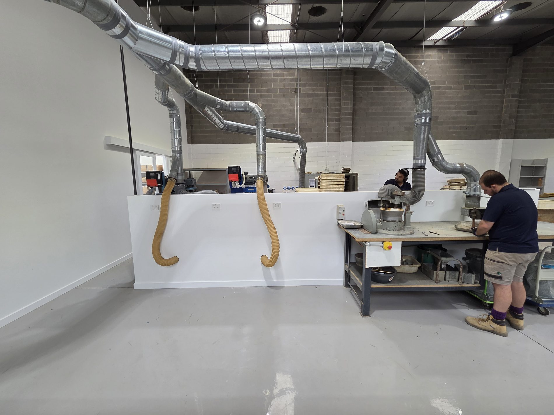 Factory ducting installed for dust control system